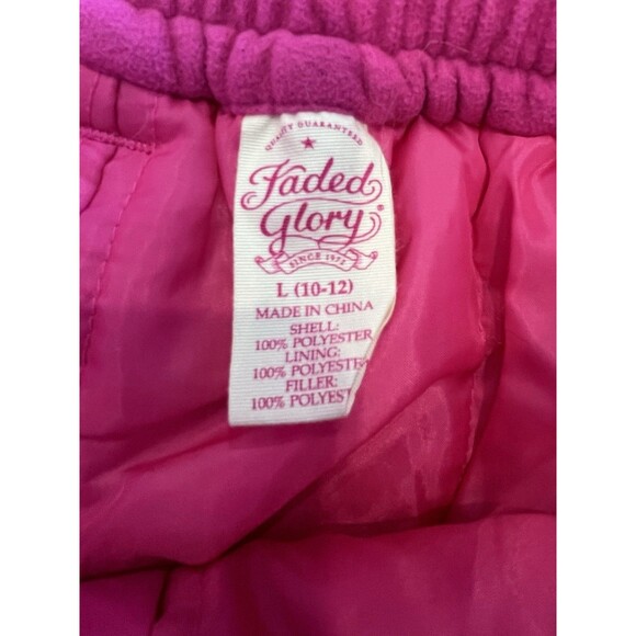 Faded Glory Snow Pants Girls Flare Wide Leg Hot Pink Zip Fly Sz Large - Picture 4 of 4